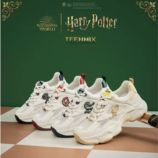 Teenmix x Harry Potter รองเท้าผ้าใบสีขาว รองเท้าผู้หญิง บ้านแฮร์รี่พอตเตอร์ ลิขสิทธิ์แท้