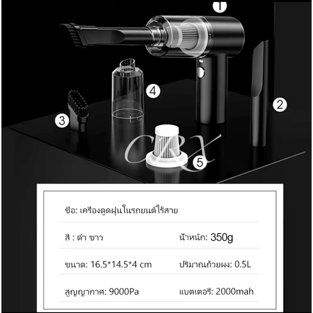 【พร้อมส่ง】เครื่องดูดฝุ่นขนาดเล็ก ดูดฝุ่นแบบพกพาไร้สาย เล็ก แบบมือถือ 9000Pa vacuum LT-008 thumbnail 9