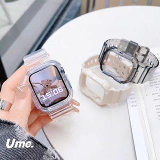 สาย+เคส สําหรับวอช 8 7 6 5 4 3 ขนาด 38/40/41 ขนาด 42/44/45 ใช้กับ smart watch ได้ พร้อมส่ง 4สี ice