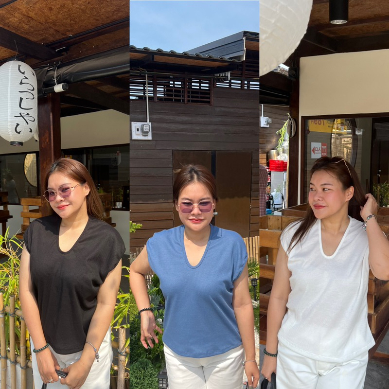 Mola เสื้อคอวีแขนกุดสาวอวบ 6 สี
