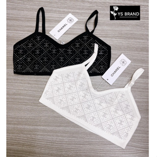 2สี BRA CHANEL WITH DIAMOND บาร์ สายเดี่ยว ครอป รีดเพชรทั้งตัว ชาแนล