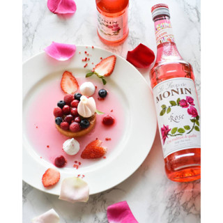 (WAFFLE) โมนิน ไซรัปดอกกุหลาบ บรรจุขวด 700 ml. MONIN Rose Syrup น้ำเชื่อม MONIN กลิ่น “Rose”