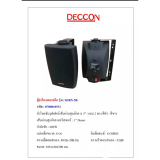 DECCON ตู้ลำโพงพลาสติก 5นิ้ว ... ลำโพงติดผนังพร้อมขาแขวน เสียงดีเบสหนัก ลำโพงติดตามร้านอาหาร ห้องประชุม ห้องคาระโกะ 5นิ้