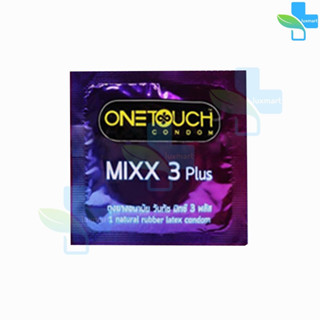 Onetouch Mixx 3 Plus วันทัช มิกซ์3พลัส ถุงยางอนามัย ขนาด 52 mm ( แบ่งขาย  ) [1 ชิ้น] One touch แบบซอง