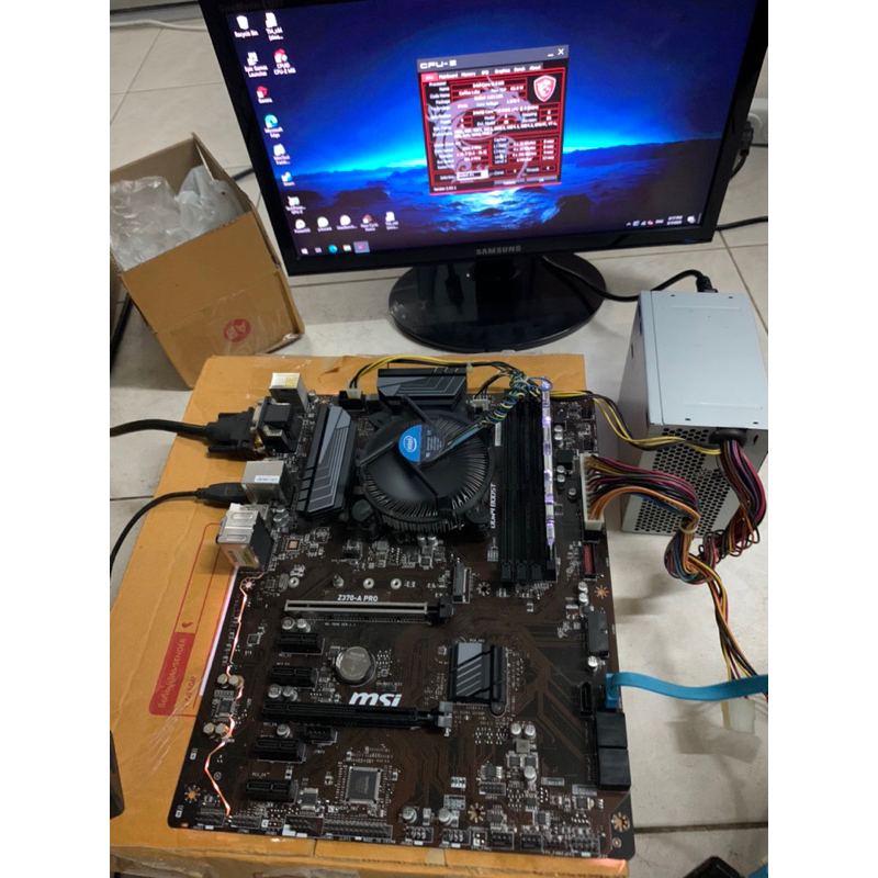 MSI z370 a-pro ใช้งานปกติ ไฟติดครบ