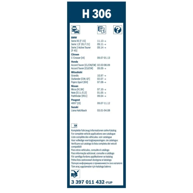 BOSCH Officialใบปัดน้ำฝนหลัง  BOSCH 12