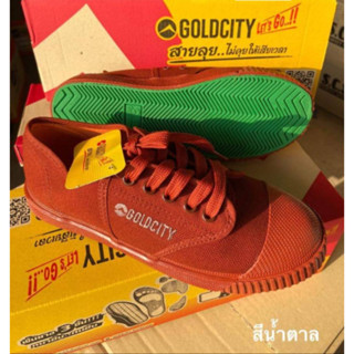 GOLDCITY  รุ่น 205S รองเท้าผ้าใบนักเรียน สีขาว /น้ำตาล/ดำ Size 39-47