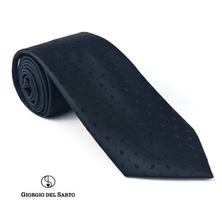 Giorgio Del Sarto Necktie  8.5 cm Black with Fabric Texture เนคไทสีดำมีเท็กเจอร์