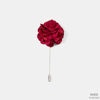 Basic Pin Brooch Flower Rosewood-เข็มกลัดติดเสื้อดอกไม้สีแดง