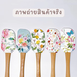 bluebell.stuff ไม้พายซิลิโคนสไตล์วินเทจด้ามไม้ ขนาดใหญ่