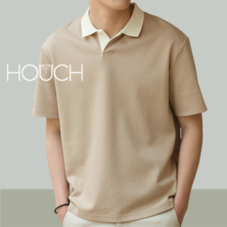 Houch พร้อมส่ง COD เสื้อโปโลแขนสั้นลําลอง ผ้าถัก ทรงหลวม สวมใส่สบาย เข้ากับทุกการแต่งกาย แฟชั่นฤดูร้อน สําหรับผู้ชาย