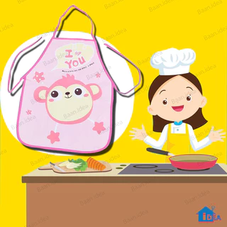 ผ้ากันเปื้อนเด็ก ผ้ากันเปื้อนพลาสติกบางลายการ์ตูน waterproof baby apron ผ้ากันเปื้อนเด็ก ผ้ากันเปื้อนลายการ์ตูน