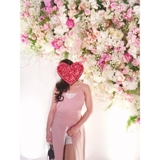 💓เดรสสายเดี่ยวสีขมพู เดรสไม่ทะเล เดรสแหวกหน้า เดรสยาว3ส่วน/4ส่วน