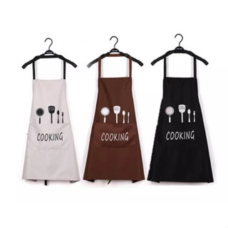 ผ้ากันเปื้อน ผ้ากันเปื้อนสำหรับทำอาหาร ดีไซน์น่ารัก แบบใหม่ Waterproof &amp; Anti-Oil Apron (COOKING) TMM