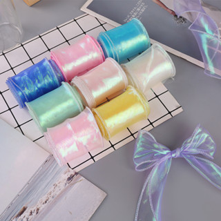(🇹🇭พร้อมส่ง) ริบบิ้นเกาหลีมันวาว ริบบิ้นผ้าแก้ว ริบบิ้นผ้าซี…