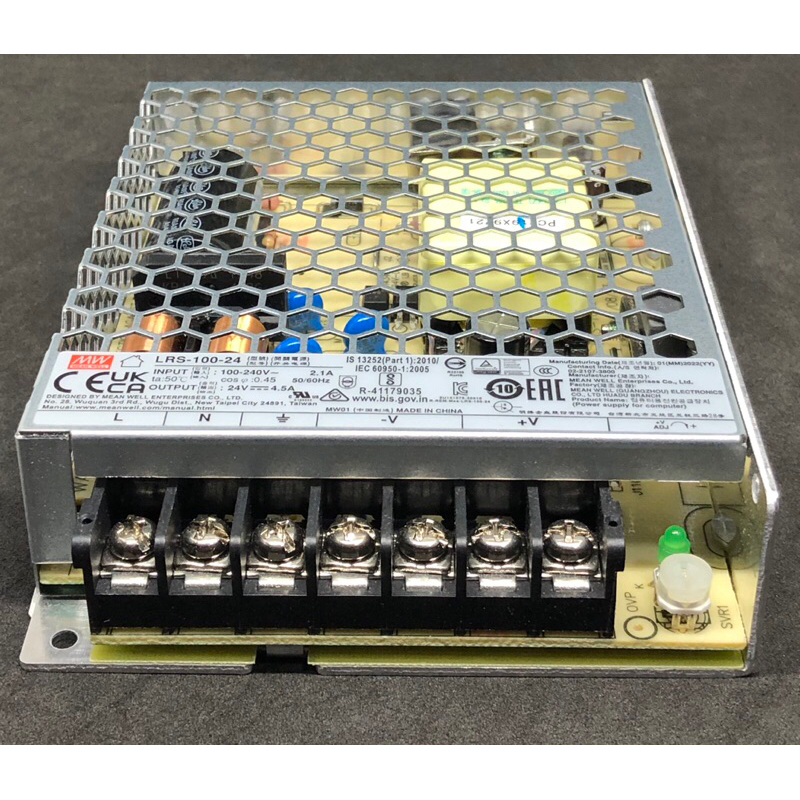 พาวเวอร์ซัพพาย MW MEAN WELL 24v 4.5A 100-240v AC 1.7รับประกัน5ปี