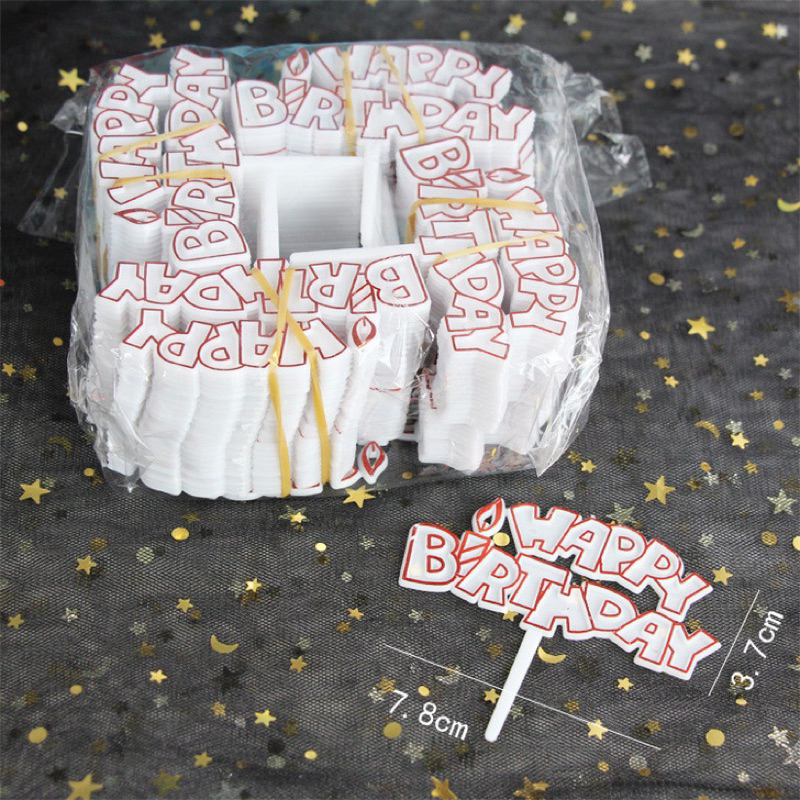 พร้อมส่ง ~ ป้ายปักเค้กจิ๋ว ป้ายปักเค้กวันเกิด ขายส่ง ราคาถูกก 💓 - รูปที่ 4