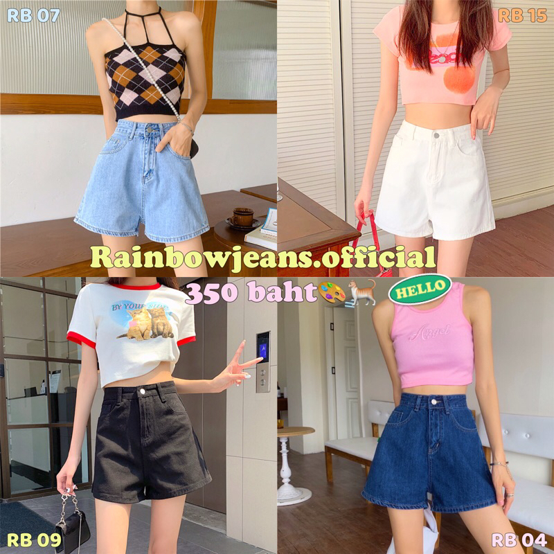 🌈🐰ยีนส์ขาสั้น S-6XL💘รุ่น (Original) RB07 อ่อน , RB04 เข้ม , RB10 ดำ , RB15 ขาว by rainbow.jeans