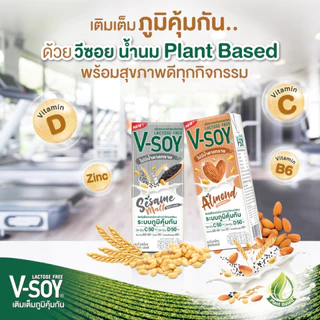 My1organic V-Soy ยกลัง 12 วีซอย นมถั่วเหลือง สูตรงามอลต์ แลคโตสฟรี 180 มล. x 36 กล่อง