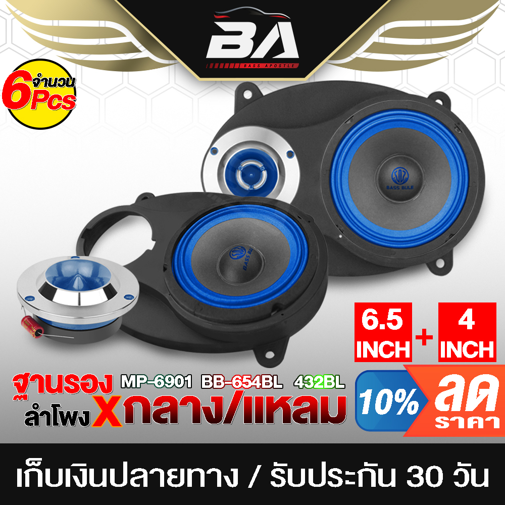 BA SOUND ชุดลำโพงลดราคาพิเศษ 8 ชิ้น ลำโพงเสียงกลาง 6.5 นิ้ว แถม ทวิตเตอร์ แหลมจาน 4 นิ้ว ชุดลำโพงติดรถยนต์ ชุดลำโพงบ้าน