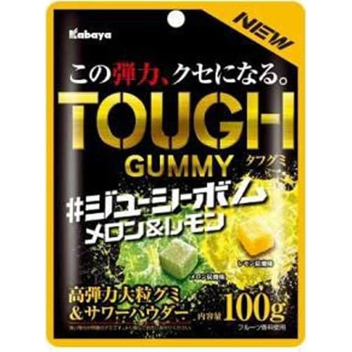 Kabaya Tough Gummy Juicy Bomb Melon & Lemon 100 กรัม X 6 ถุง ส่งตรงจากญี่ปุ่น
