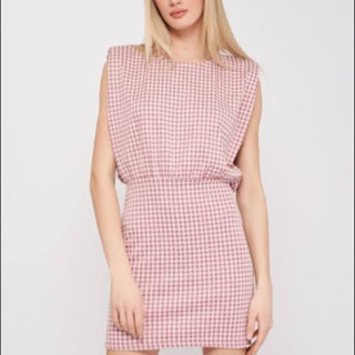 Zara- pink gingham sleeveless mini dress Size S