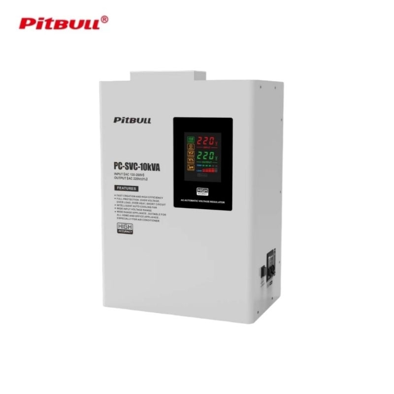 เครื่องปรับแรงดันไฟฟ้าอัตโนมัติ PitBULL 10kVA 9.7kW 220V 40A ป้องกันไฟตก ไฟเกิน ไฟกระชาก AVR