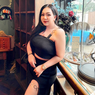 100KG Plus size สายเดี่ยวยอดนิยม รุ่น ครอปสายเดี่ยวอะไหล่ทอง4 วงทอง อก40-50 K49