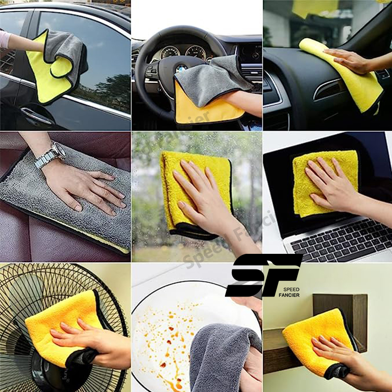 ผ้าไมโครไฟเบอร์ 3D ซับน้ำได้ดีเยี่ยม ผ้าขนหนูอเนกประสงค์ 30*30cm/30*60cm ผ้าเช็ครถ ผ้าเช็ดจาน ผ้าเอนกประสงค์ หนานุ่ม