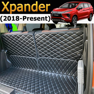 Mitsubishi Xpander (ปี2018-2023) ถาดท้ายรถยนต์ พรมหนัง3ชิ้น พรมปูพื้นรถยนต์ เฉพาะถาดท้าย3ชิ้น