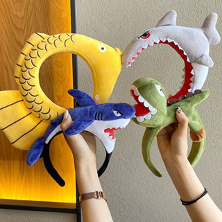 Moyenne เกาหลีน่ารักการ์ตูนไดโนเสาร์ Headband Shark Headband น่ารักสำหรับผู้หญิง