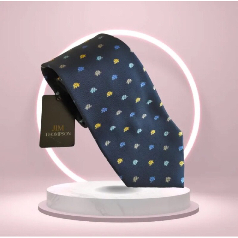 Silk Necktie Jim Thompson เนคไทผ้าไหม จิมทอมป์สัน ทำจากผ้าไหม 100% พิมพ์ลายสวยหรูดูแพง หน้ากว้าง 3.5