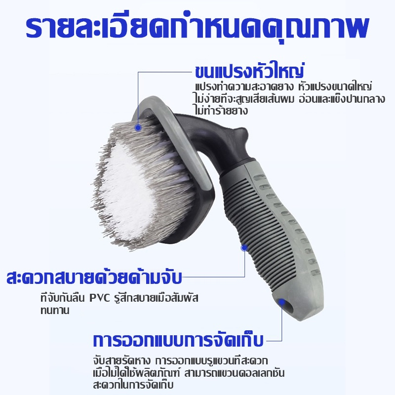 แปรงทำความสะอาดขัดยางรถยนต์ + แปรงขัดทำความสะอาดล้อแมกซ์ ใช้งานสะดวก เข้าได้ทุกซอกทุกมุม เพิ่มความสะดวก 1 ชุด 2 ชิ้น - รูปที่ 4