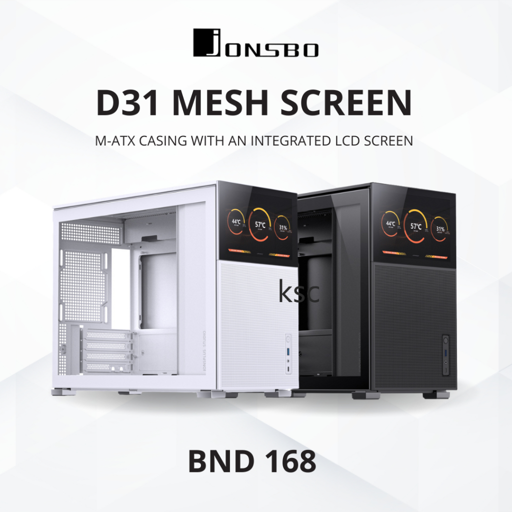 CASE JONSBO D31 MESH STD Screen Edtion M-ATX BLACK / WHITE