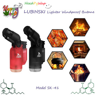 ไฟแช็ค LUBINSKI Lighter Windproof Butane Big Single Torch Jet Blue Lighter for Cooking BBQ Or เติม ไฟแชก SK-41