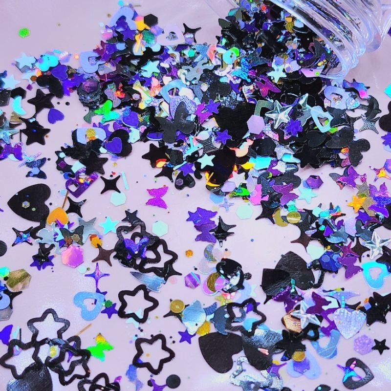 .- Mystery Witch Collection Glitter กากเพชร/กลิ๊ตเตอร์ งานผีเสื้อ ผสมโกธิคสุดคูล ดาววิ้งเลื่อม สำหรับติดเล็บ DIY