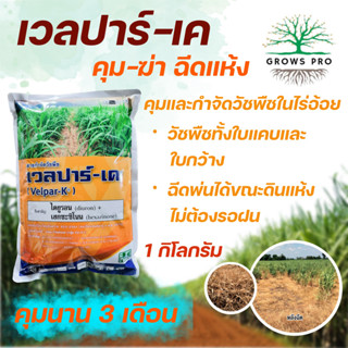 GrowsPro เวลปาร์-เค 1 kg. (ไดยูรอน+เฮกซะซิโนน) ยาคุมวัชพืชและกำจัดวัชพืชในไร่อ้อย หรือบนพื้นที่ว่างเปล่า คุมแห้ง