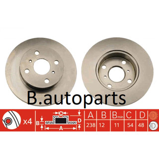 จานเบรคหน้า TOYOTA COROLLA โดเรม่อน EE90 AE92 1987-1992 LEVIN AE110 1995-1998 ปีกจานหนา 12MM RUNSTOP /คู่