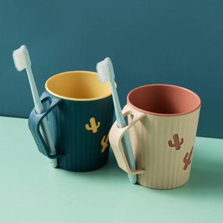 HUAQOO ใหม่ น้ำยาบ้วนปากคัพ Cactus Creative Toothbrush Cup