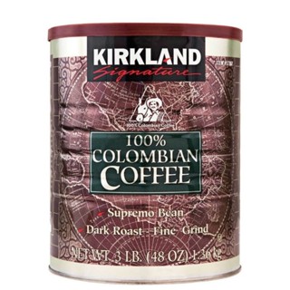 Kirkland signature 🇱🇷 💯,% Colombian coffee 1.36kgเมล็ดกาแฟคั่วบดละเอียดชนิดคั่วเข้ม.