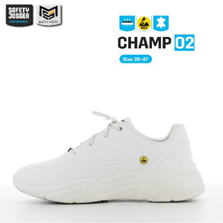 [รับประกัน 3 เดือน] Safety Jogger รุ่น CHAMP O2 รองเท้าผ้าใบหนังเทียม กันลื่น ดีไซน์สปอร์ตสุดเก๋ ไม่มีส่วนผสมของโลหะ