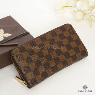 LOUIS VUITTON ZIPPY WALLET LONG BROWN DAMIER CANVAS GHW