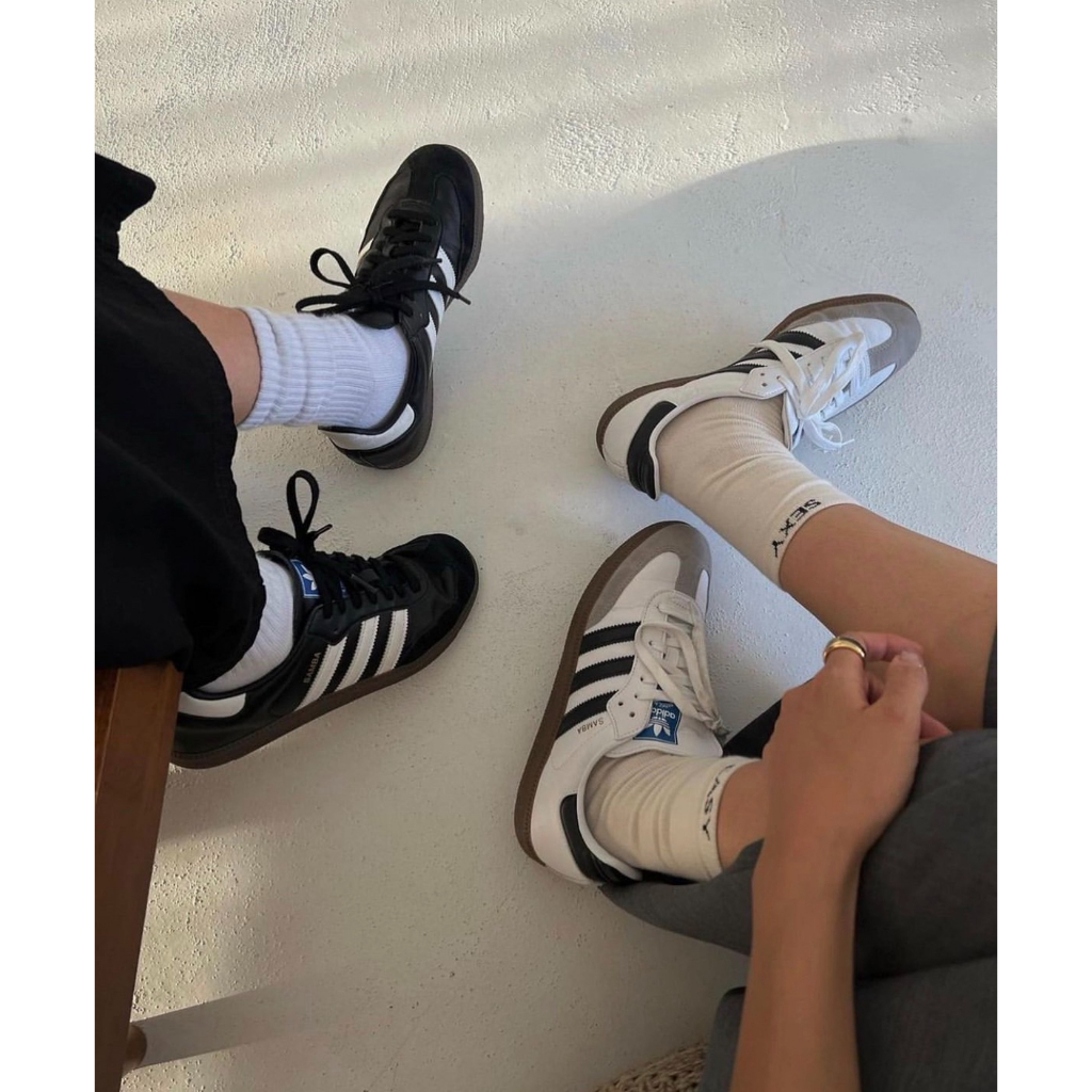 (พร้อมส่ง ของแท้ 100%) Adidas samba OG white gum and black gum 🤍🖤 ตัวฮิตสุด ขายดีสุดๆ ค่า