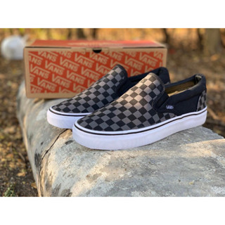 Vans Slip-On Checker Board ดำ-เทา ตาราง 100% ยอดฮิต แท้100% พร้อมส่ง