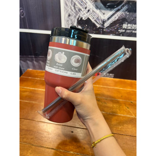 แก้วเก็บความเย็น-ร้อน 20oz พร้อมหลอด แสตนเลส304 จุ 600ML. พร้อมส่งจากกทม.