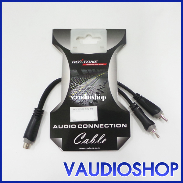 0.2M RCAเมีย1+RCAผู้2 ยาว 0.20เมตร ROXTONE สายสัญญาณ RCAเมีย1หัว+RCAผู้2หัว สาย เครื่องเสียง RAYC550