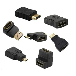 Adapter hdmi ตัวต่อกลาง hdmi ตัวขยายสาย เพิ่มความยาวสายhdmi หัวต่อhdmi รูปตัวLหัวงอ 90 องศา M-F / F-F ตัวต่อตรงสาย hdmi