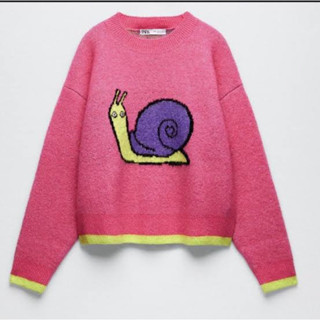 used Zara Jacquard With Snail Knit Sweater size M