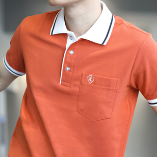 ✨POLOLAND สินค้ามาใหม่ เสื้อโปโลชายทรงตรง รุ่น Collar Gentle - สีส้มอิฐ