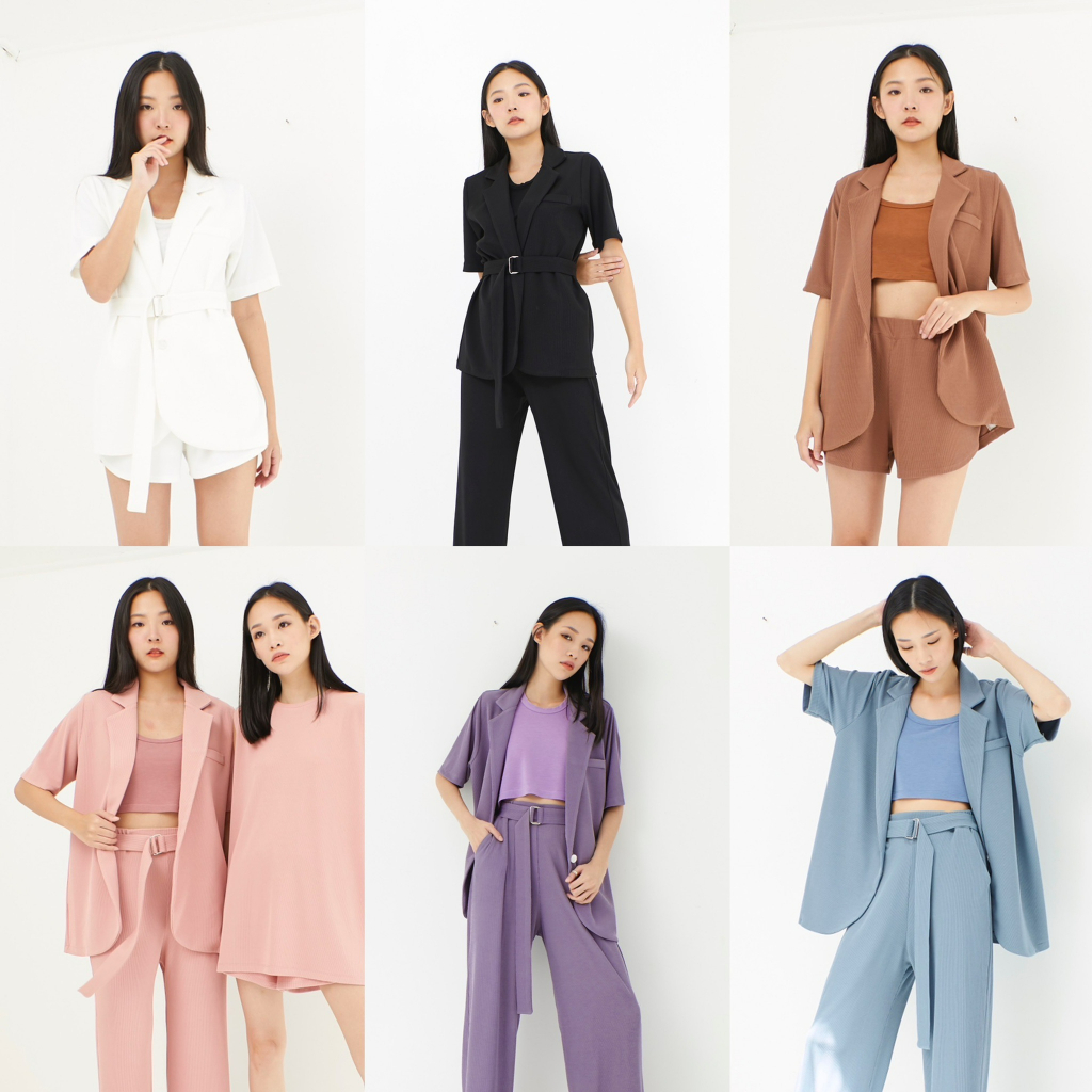 picht – Time Blazer & Belt  เสื้อคลุมแขนสั้น พร้อมเข็มขัด (Timeless Collection) – โปรปัง